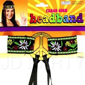 Peace Sign Floral Headband